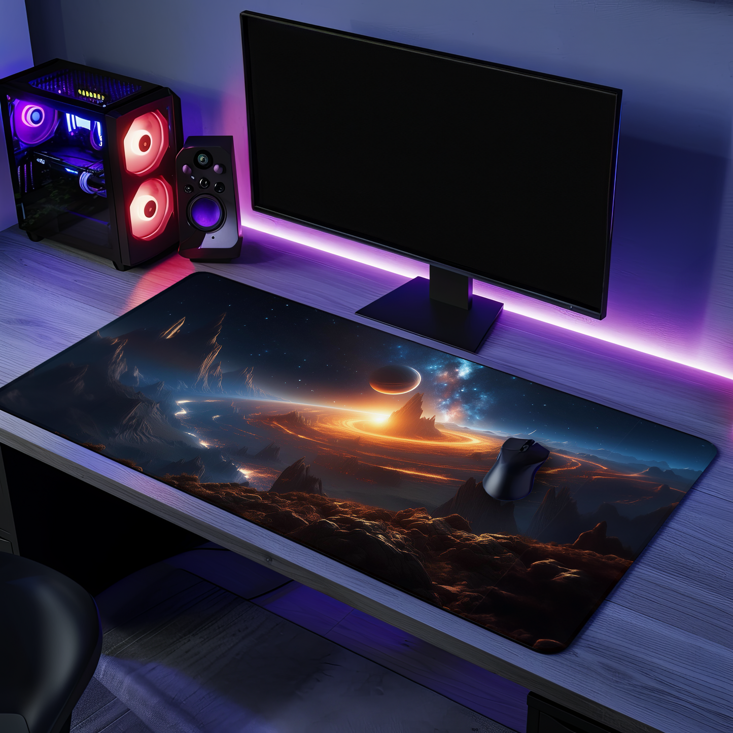 Space Mouse Mat Large Gaming Desk Pad Desk Mat Uk