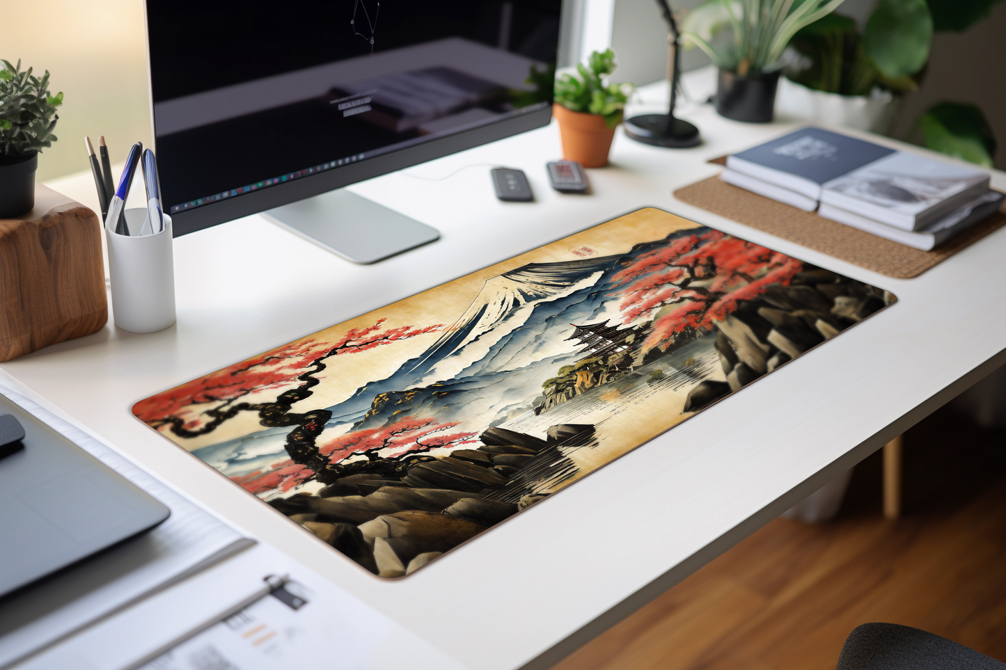 Japanese Painting Artisan Mouse Mat Large Gaming Desk Pad Desk Mat Uk