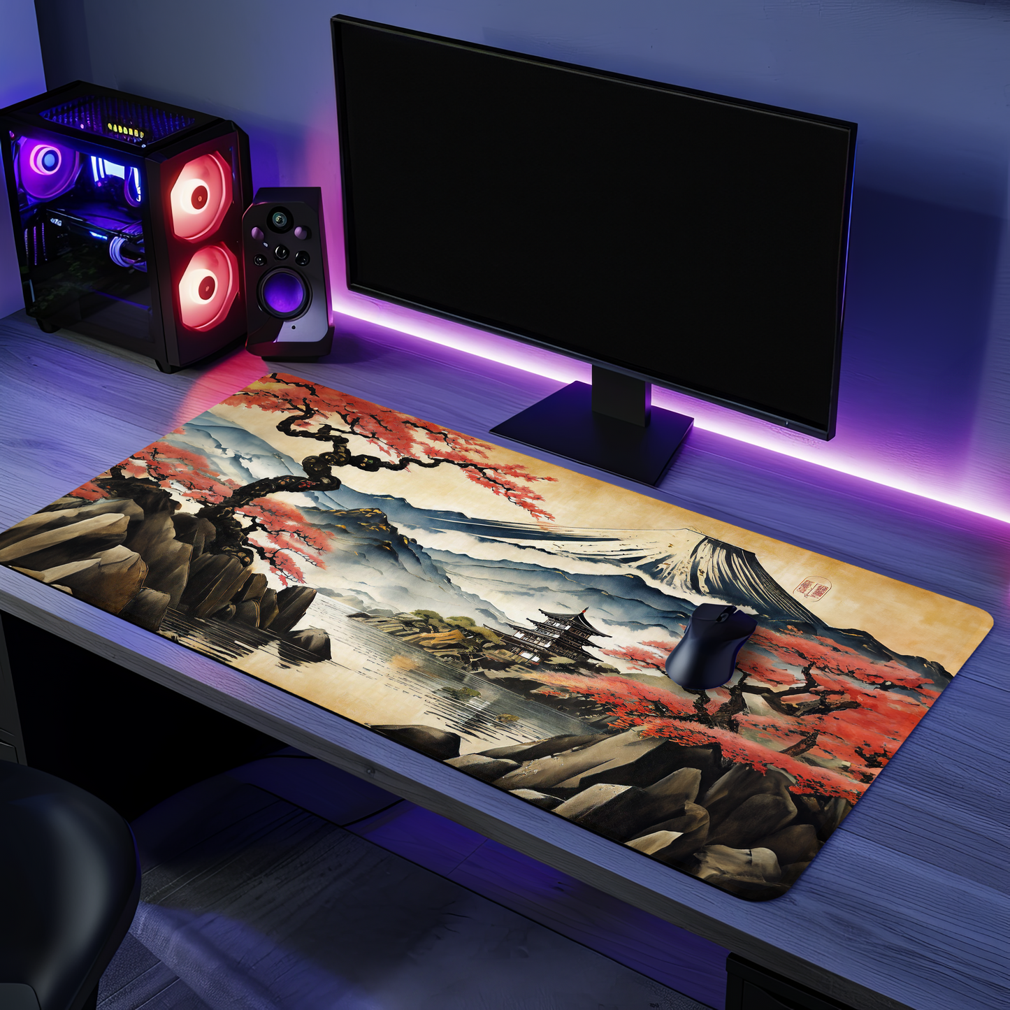 Japanese Painting Artisan Mouse Mat Large Gaming Desk Pad Desk Mat Uk