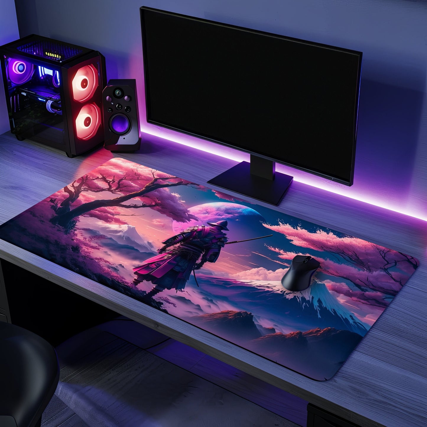 Samurai Cosmos Mouse Mat Large Gaming Desk Pad Desk Mat Uk