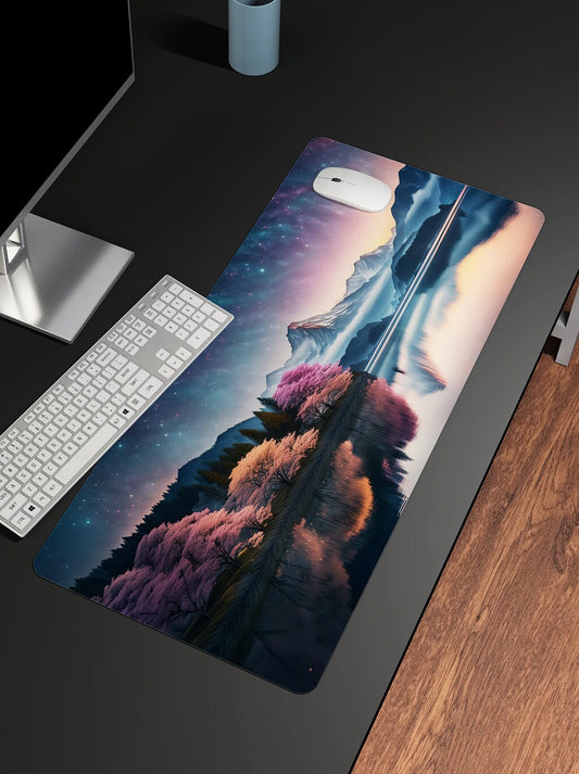 Starry Landscape Mouse Mat Large Gaming Desk Pad Desk Mat Uk