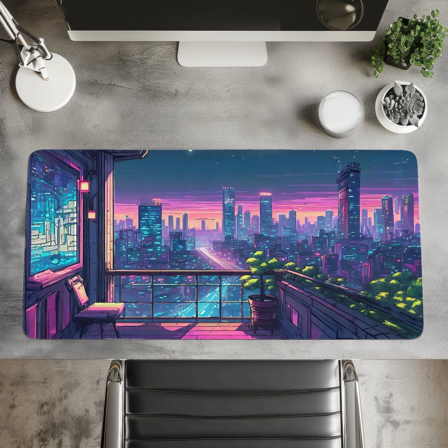 Neon Tokyo Artisan Mouse Mat Large Gaming Desk Pad Desk Mat Uk