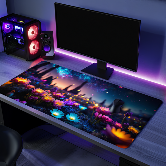 Flower Galaxy Mouse Mat Large Gaming Desk Pad Desk Mat Uk