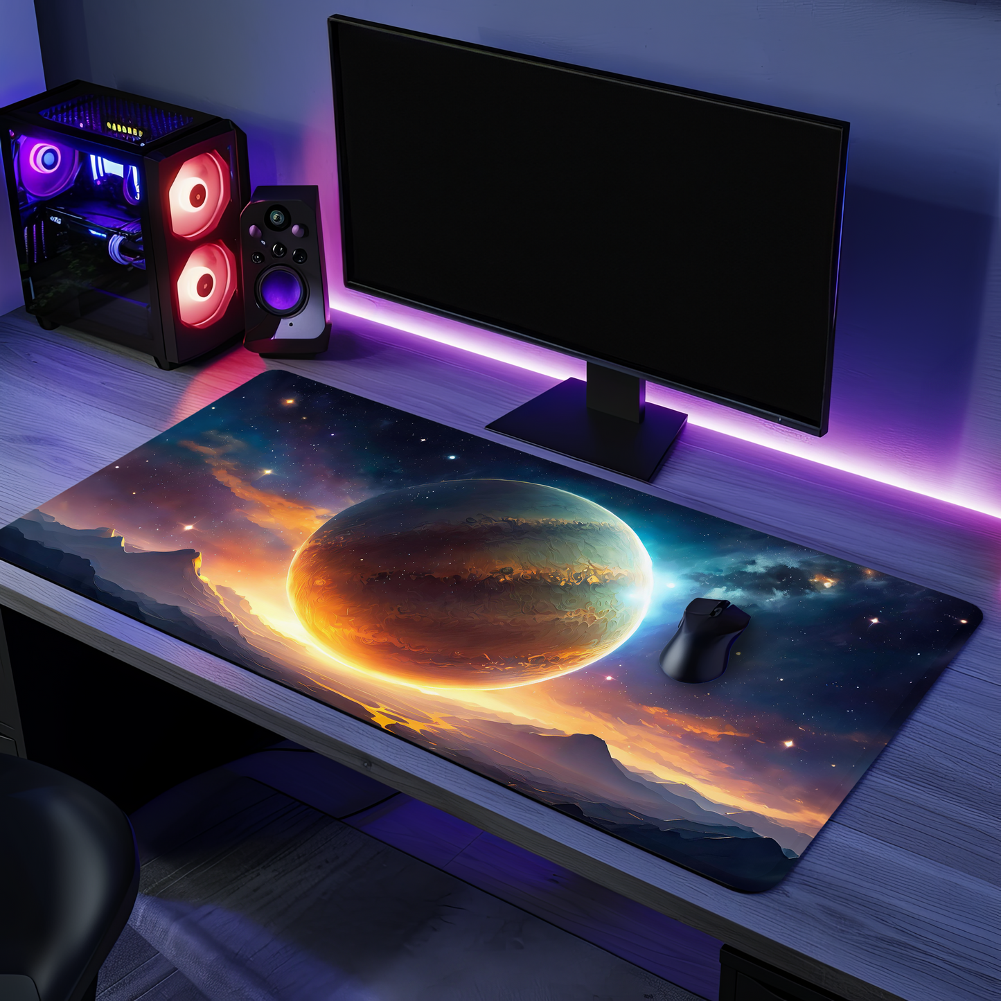 Colourful Cosmos Mouse Mat Large Gaming Desk Pad Desk Mat Uk