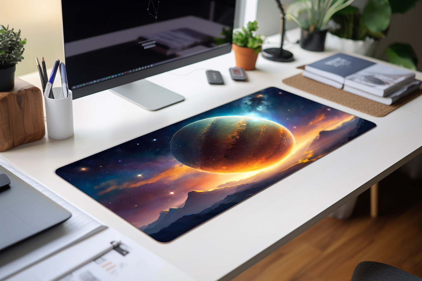 Colourful Cosmos Mouse Mat Large Gaming Desk Pad Desk Mat Uk